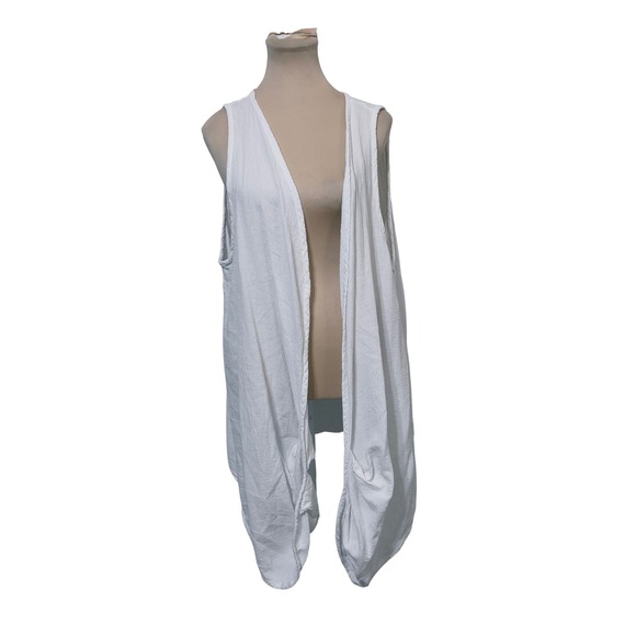 Oh My Gauze Jackets & Blazers - Oh My Gauze Women Omaha Snow Vest White Cotton Gauze OSFM Boho Beach Minimalist